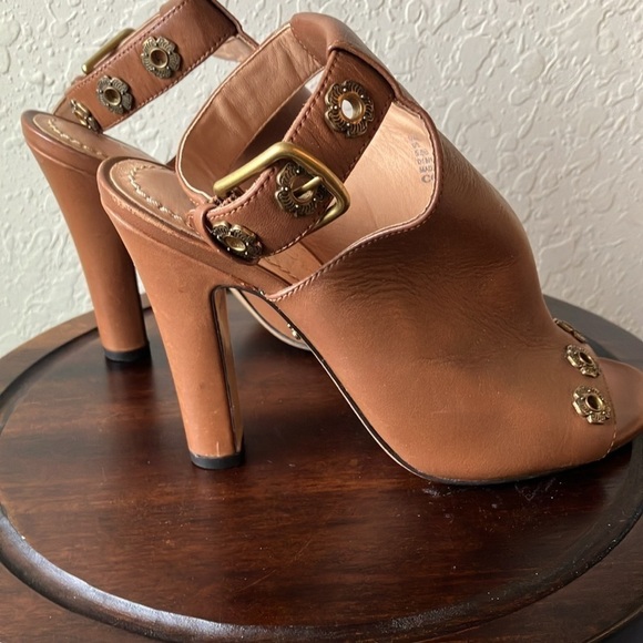 Coach: Brown Eddison G2503- adjustable ankle strap- Mule Heels- 5.5 - Picture 7 of 16